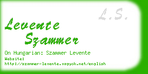 levente szammer business card